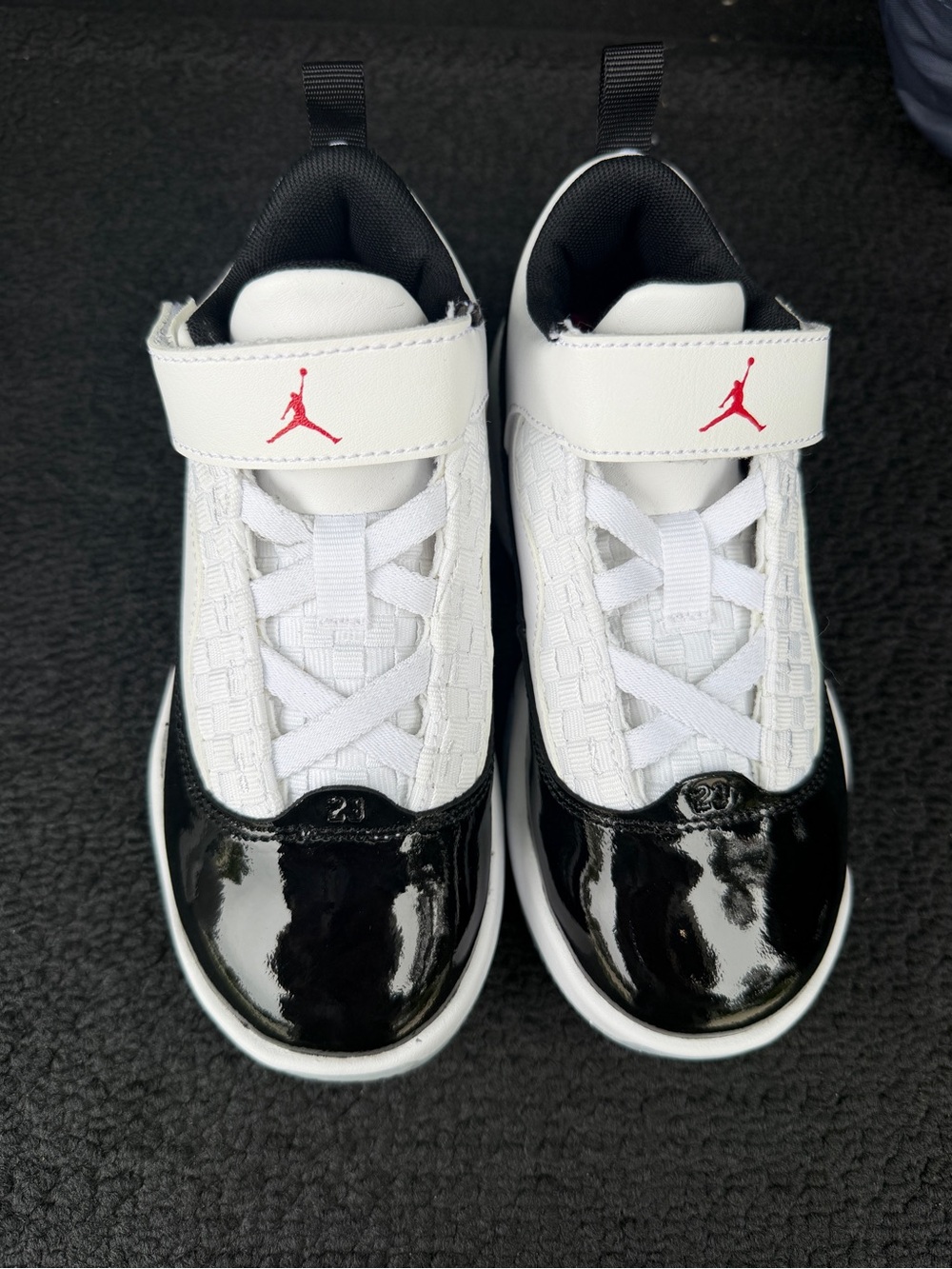 Jordan Kids' White, Black & Red Low-Top Sneakers